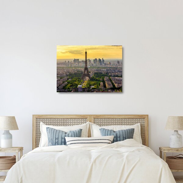 Sklenený obraz - Panoráma Paríža (70x50 cm)