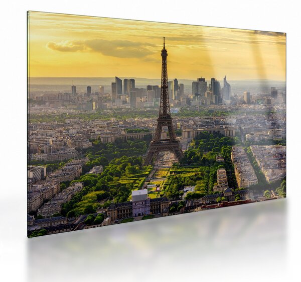 Sklenený obraz - Panoráma Paríža (70x50 cm)