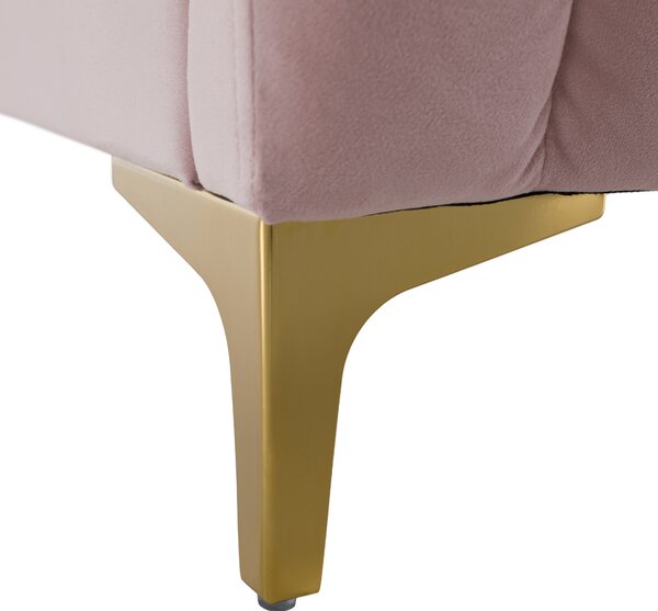KONDELA Posteľ, ružová/gold chróm zlatý, 140x200, KAISA