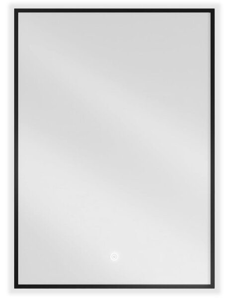 Mexen Erma osvetlené kúpeľňové zrkadlo 50 x 70 cm, LED 6000K, proti zahmlievaniu, čierny rám - 9814-050-070-611-70