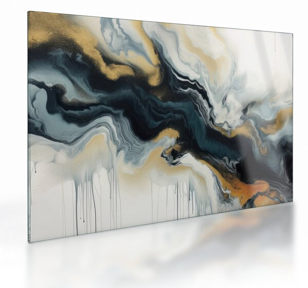 Sklenený obraz - Mramorovaná kresba (70x50 cm)
