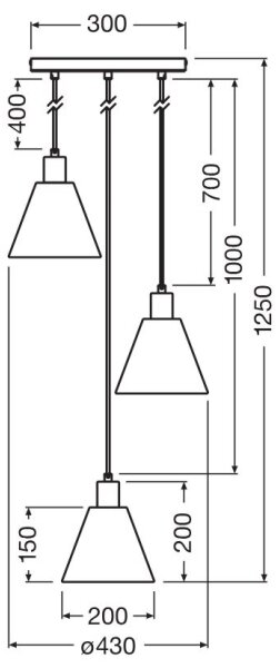 Ledvance - Luster na lanku DECOR RAFFIA 3xE27/15W/230V rafia