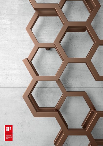 DK Terma Hex 821x486 vodný radiátor Bright Copper ZX