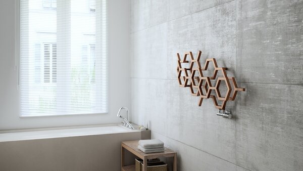 DK Terma Hex 821x486 vodný radiátor Bright Copper ZX