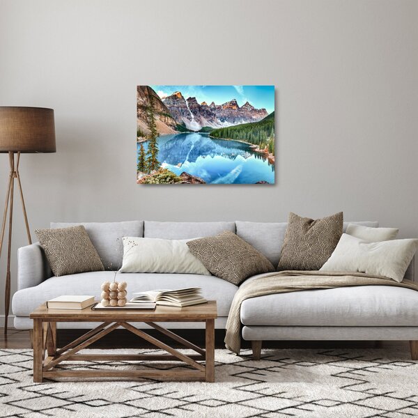 Sklenený obraz - Moraine lake (70x50 cm)