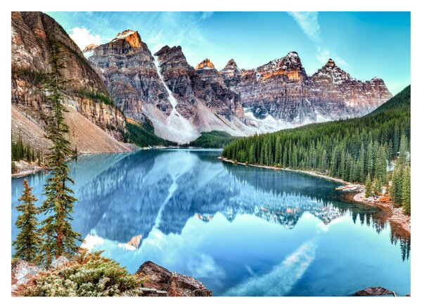 Sklenený obraz - Moraine lake (70x50 cm)