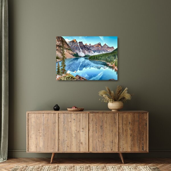Sklenený obraz - Moraine lake (70x50 cm)