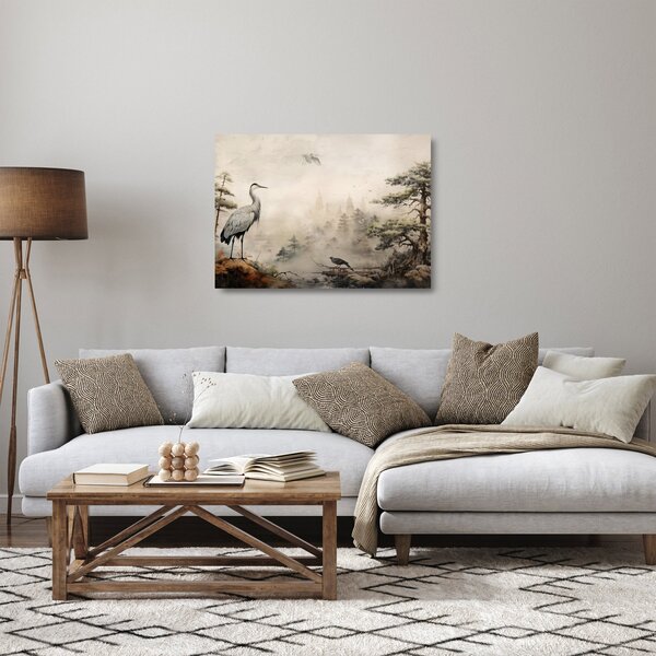 Sklenený obraz - Kreslená krajina (70x50 cm)