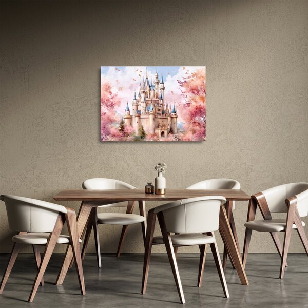 Sklenený obraz - Rozprávkový zámok (70x50 cm)