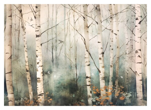 Sklenený obraz - Kresba lesného vzoru (70x50 cm)
