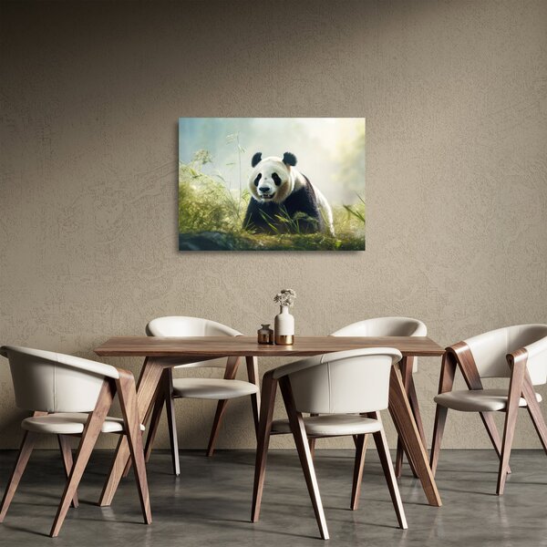 Sklenený obraz - Panda (70x50 cm)