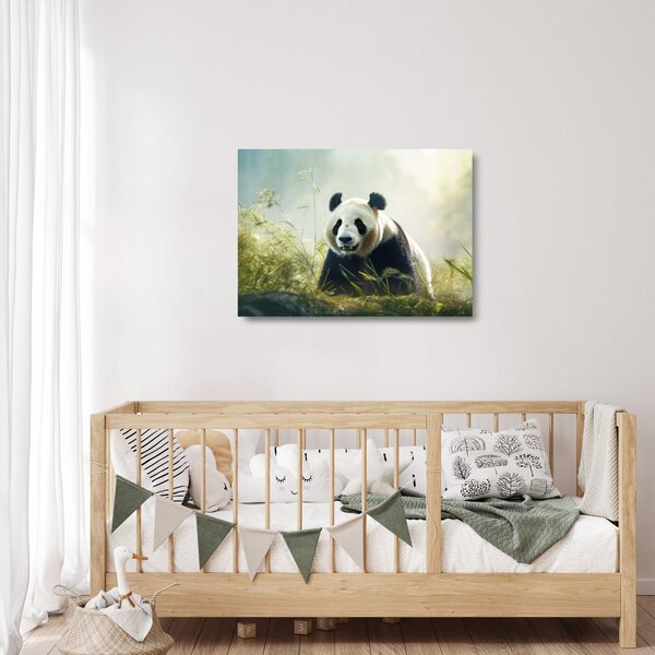 Sklenený obraz - Panda (70x50 cm)