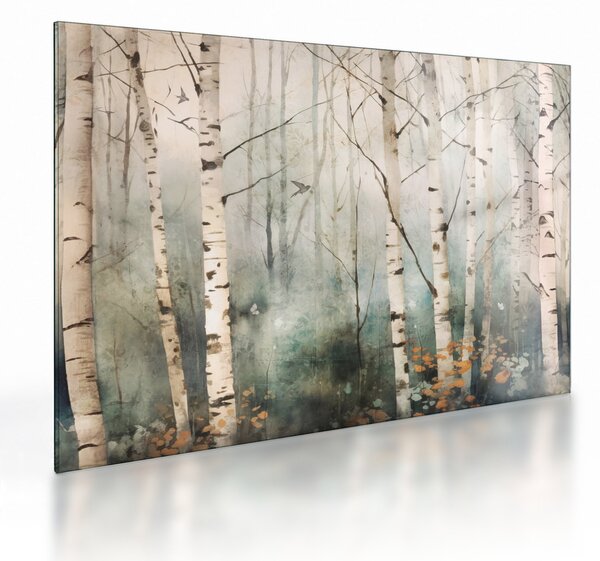 Sklenený obraz - Kresba lesného vzoru (70x50 cm)
