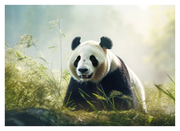 Sklenený obraz - Panda (70x50 cm)