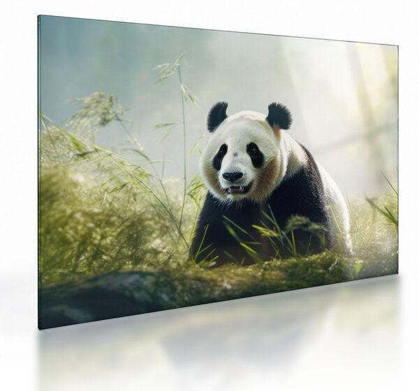 Sklenený obraz - Panda (70x50 cm)