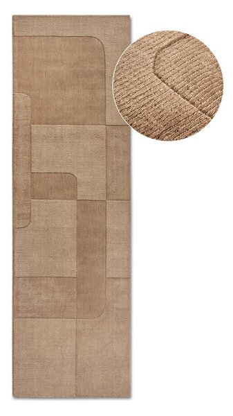 Béžový ručne tkaný vlnený behúň 80x250 cm Charlotte – Villeroy&Boch