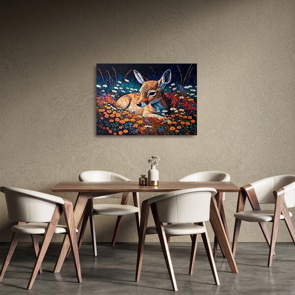 Sklenený obraz - Maľované srne (70x50 cm)