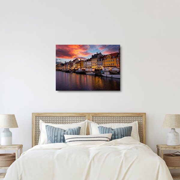 Sklenený obraz - Nyhavn, Kodaň (70x50 cm)