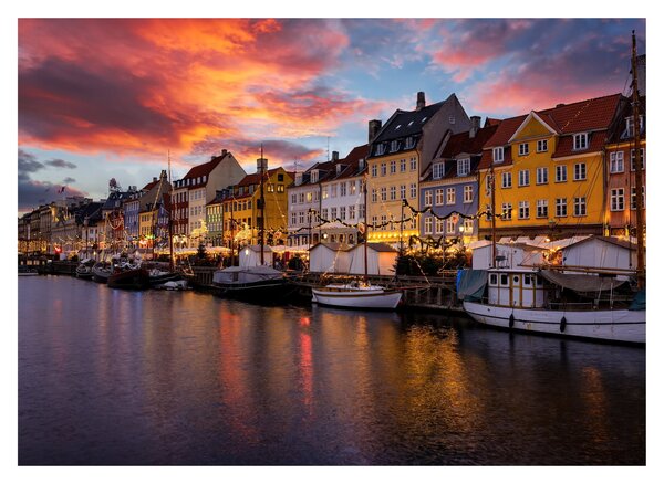 Sklenený obraz - Nyhavn, Kodaň (70x50 cm)