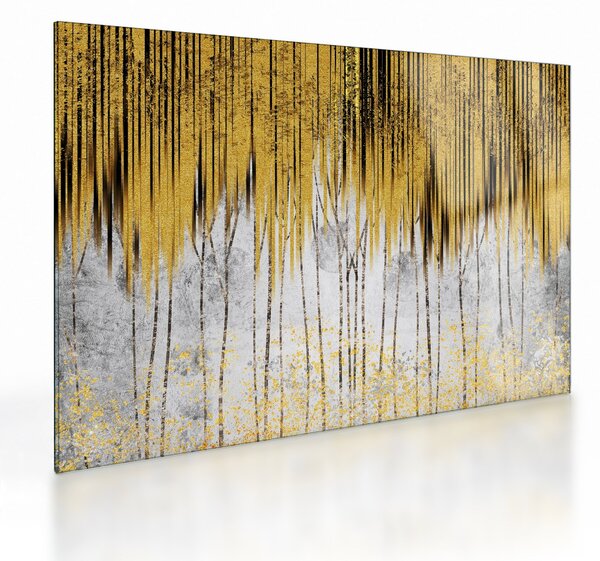 Sklenený obraz - Zlaté čiary (70x50 cm)