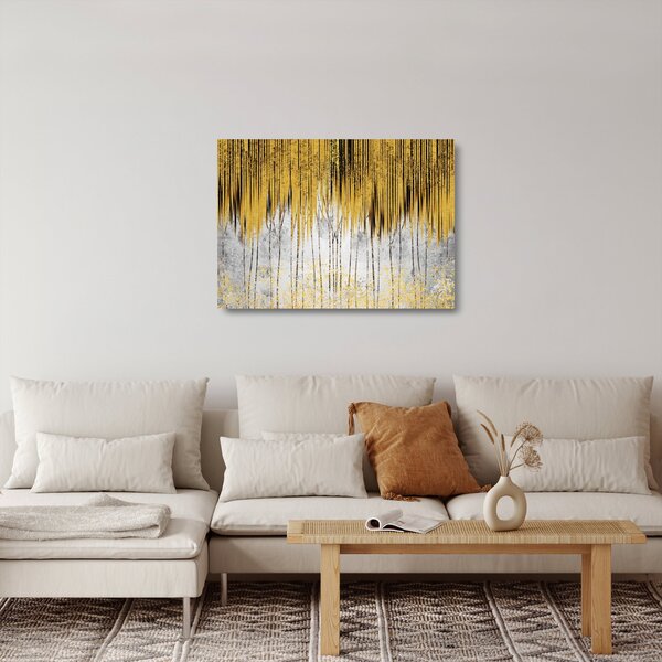 Sklenený obraz - Zlaté čiary (70x50 cm)