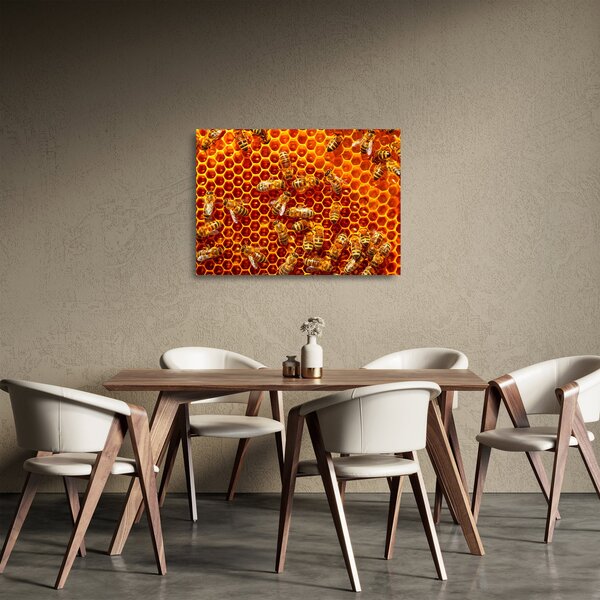 Sklenený obraz - Medový plást (70x50 cm)