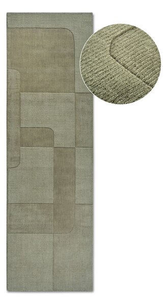 Zelený ručne tkaný vlnený behúň 80x250 cm Charlotte – Villeroy&Boch
