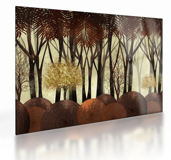 Sklenený obraz - Dekoratívne les (70x50 cm)