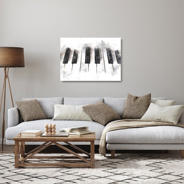 Sklenený obraz - Piano, aquarel (70x50 cm)