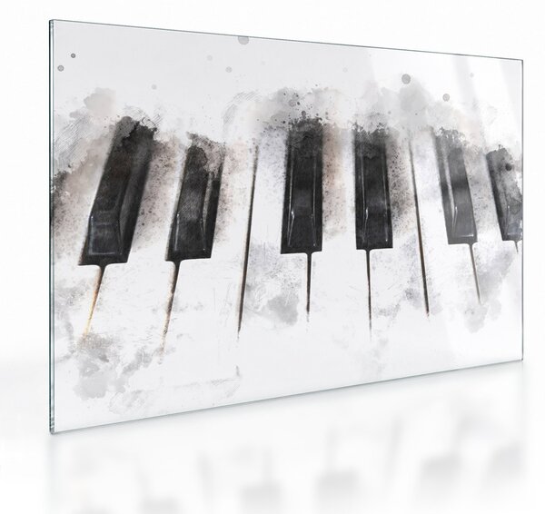 Sklenený obraz - Piano, aquarel (70x50 cm)