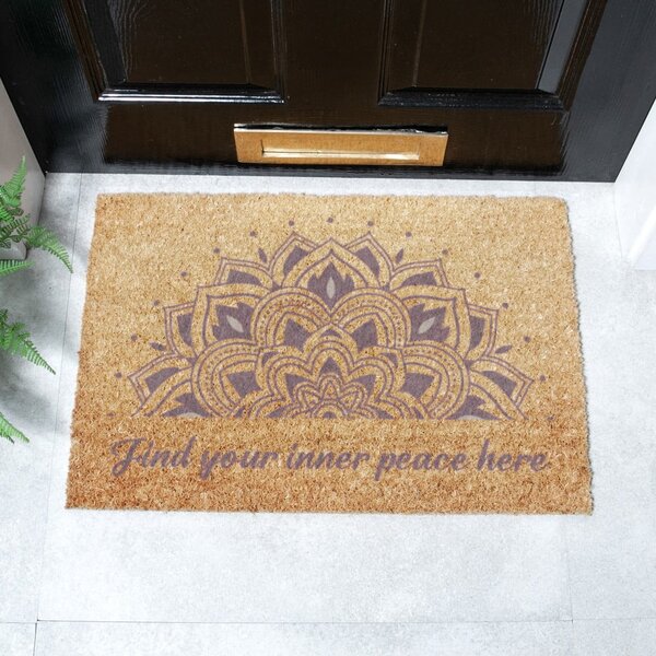 Rohožka z kokosového vlákna 40x60 cm Find Your Inner Peace – Artsy Doormats