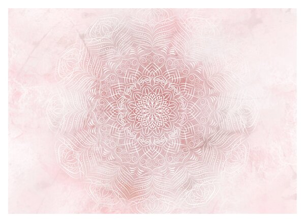 Sklenený obraz - Ružová mandala (70x50 cm)