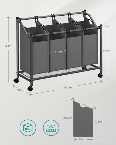 Kôš na bielizeň 180L RLS103G01