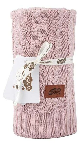 DETEXPOL Pletená bavlnená deka do kočíka ružová Bavlna, 80/100 cm