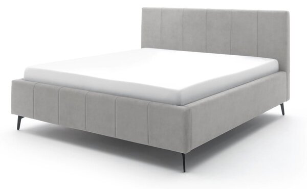 Svetlosivá čalúnená dvojlôžková posteľ s úložným priestorom s roštom 180x200 cm Lizzano – Meise Möbel