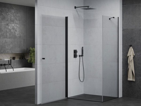Mexen Pretoria sprchový kút sklápací 70 x 80 cm, priehľadný, čierny - 852-070-080-70-00
