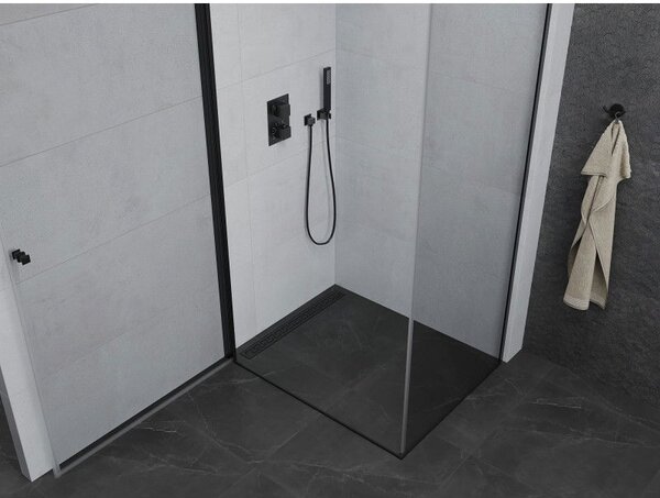 Mexen Pretoria sprchový kút sklápací 70 x 80 cm, priehľadný, čierny - 852-070-080-70-00