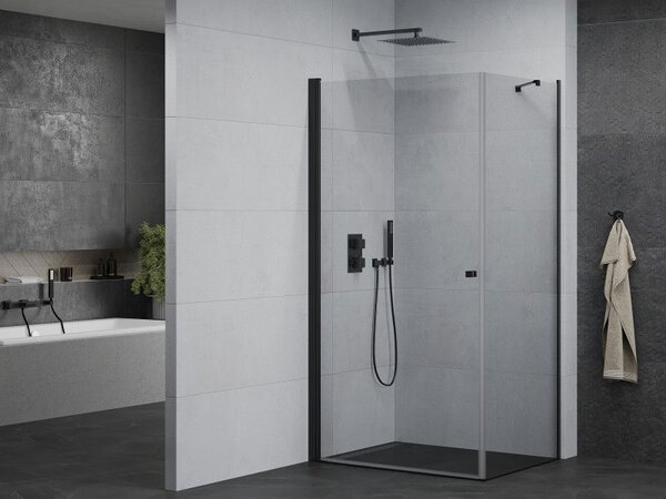 Mexen Pretoria sprchový kút sklápací 70 x 80 cm, priehľadný, čierny - 852-070-080-70-00