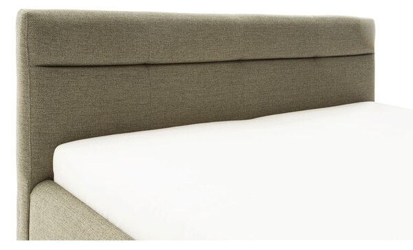 Zelená čalúnená dvojlôžková posteľ s úložným priestorom s roštom 160x200 cm Lotte – Meise Möbel