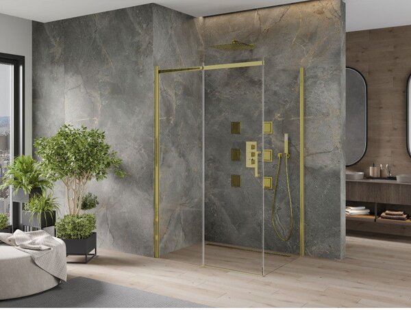 Mexen Omega posuvná sprchová kabína 120 x 80 cm, transparentná, zlatá - 825-120-080-50-00