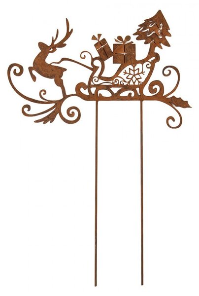 Rustikálny hrdzavý zápich sánky Sled Rust - 19*1*45 cm - Clayre & Eef