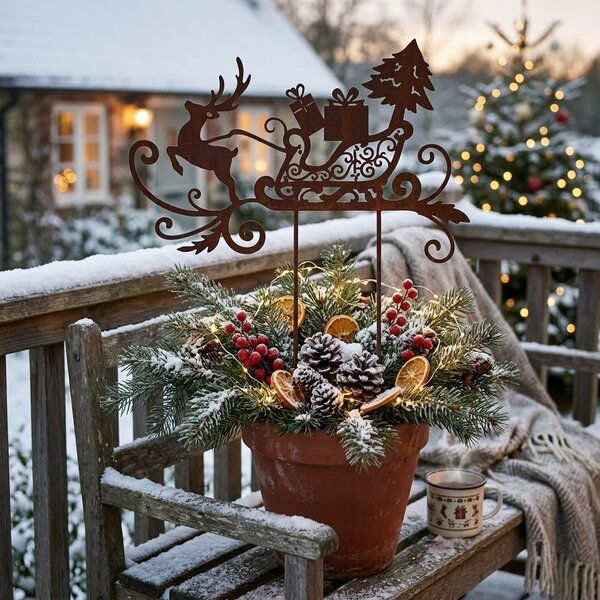 Rustikálny hrdzavý zápich sánky Sled Rust - 19*1*45 cm - Clayre & Eef