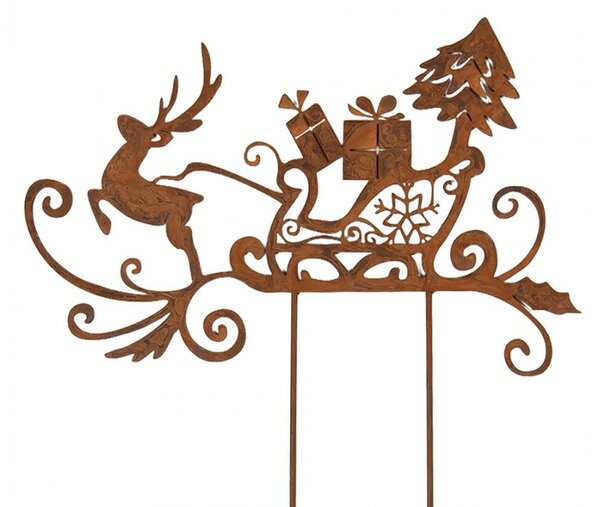Rustikálny hrdzavý zápich sánky Sled Rust - 19*1*45 cm - Clayre & Eef