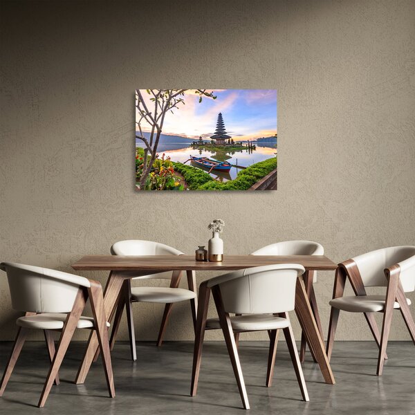Sklenený obraz - Chrám Pura Bratan (70x50 cm)
