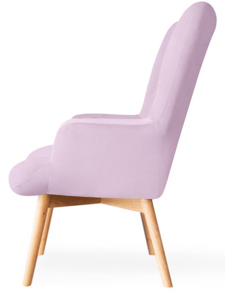 Kreslo MOSS zamatové ružové SS22 925843