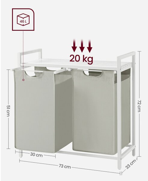 Kôš na bielizeň s policou BLH201W01