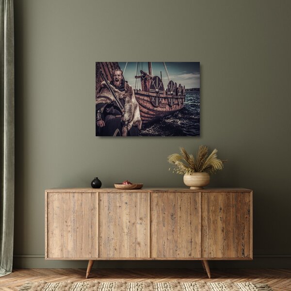 Sklenený obraz - Vikingský bojovník (70x50 cm)
