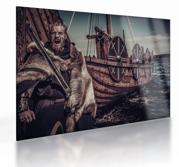 Sklenený obraz - Vikingský bojovník (70x50 cm)