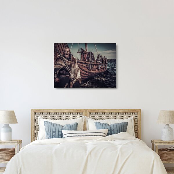 Sklenený obraz - Vikingský bojovník (70x50 cm)