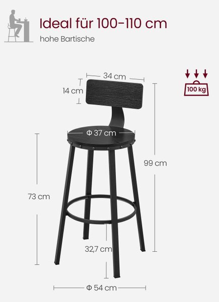 Set vysokých barových stoličiek LBC026B56V1